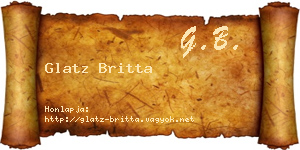Glatz Britta névjegykártya